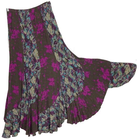 NWOT KAREN ZAMBOS Skirt 12 Geometric Stripe A-Line Flare...